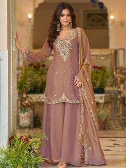Autumnlane - Women Orange Full Work Kurta with Palazzo and Dupatta