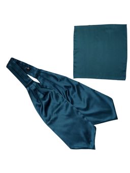 The Tie Hub - Solid Teal Blue Cravat & Pocket Square Combo