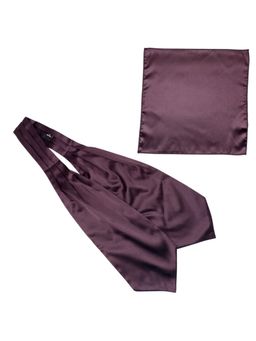 The Tie Hub - Solid Wine Cravat & Pocket Square Combo