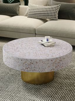 CasaGold - White Cleo Mother Of Pearl Coffee Table