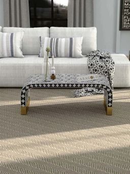 CasaGold - Black Logan Floral Bone Inlay Coffee Table