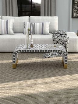 CasaGold - Grey Logan Floral Bone Inlay Coffee Table