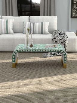 CasaGold - Green Logan Floral Bone Inlay Coffee Table