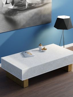 CasaGold - White Harmony Striped Mother Of Pearl Inlay Rectangular Coffee Table