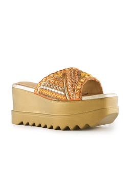 Anaar - Gold Drama Dose Wedge Heels
