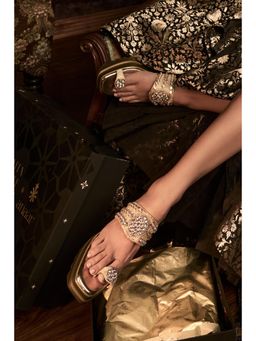 Anaar - Gold Cameo Wedge Heels