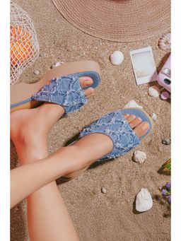 Anaar - Blue Dahlia Wedge Heels