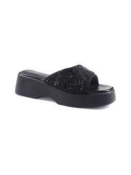 Anaar - Black May Moon Wedge Heels