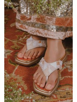 Anaar - Rose Gold Spring Sonnet Flat Sandals