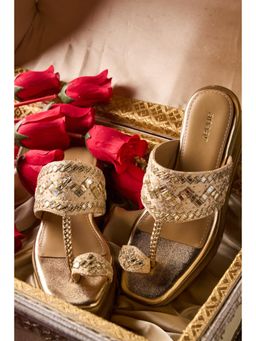 Anaar - Gold Kohinoor Wedge Heels