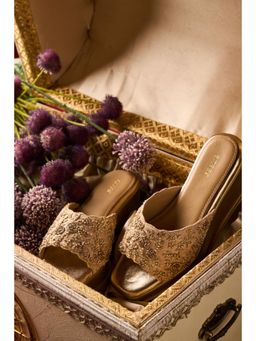 Anaar - Gold Jhumka Crew Wedge Heels