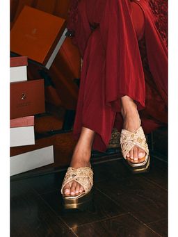 Anaar - Gold Marigold Wedge Heels