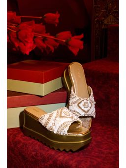 Anaar - Gold Maison Lacey Wedge Heels