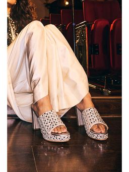 Anaar - Silver Sheesh Mahal Platform Sandals