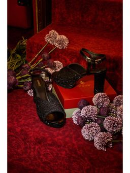 Anaar - Black Tie Platform Sandals