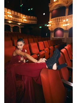 Anaar - Black Designer High Heel Party Peep Heels