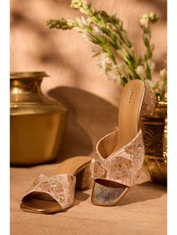 Anaar - Gold Bloom Bagh Block Heels