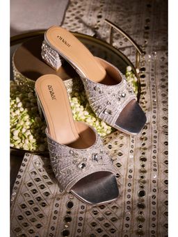 Anaar - Silver Lady Opalite Block Heels