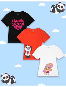 Nusyl - Multi-Color Teddy Bear Printed Half Sleeves T-Shirts (Pack of 3)