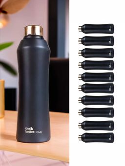 The Better Home - 1000ml Glacia SS Bottle Black (Pack of 10)