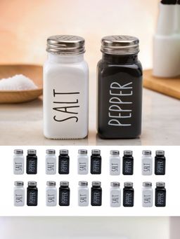 The Better Home - Glass Salt & Pepper Shakers Set Black & White (Pack of 20)