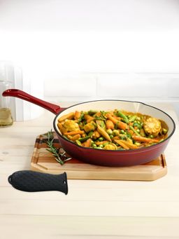 The Better Home - Rustic Series Cast Iron Pan Red and White