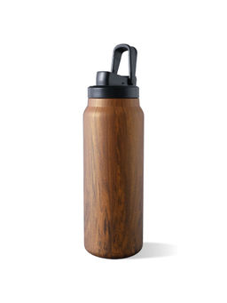The Better Home - Insulated Stainle SS Steel Bottle Wooden Look 900ml