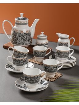 CLAY CRAFT - Fine Ceramic Golden Print Classic Super Tea Set Multi-Color