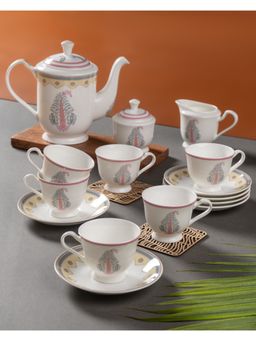 CLAY CRAFT - Fine Ceramic Golden Print Georgian Super Tea Set Multi-Color
