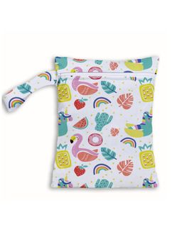 Polka Tots - Picnic Print Waterproof & Reusable Wet Bag with Zipper for Travel (18-24 Months)