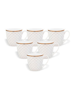 CLAY CRAFT - Fine Ceramic Coffee/Tea Mugs Set of 6 - 220 ml each