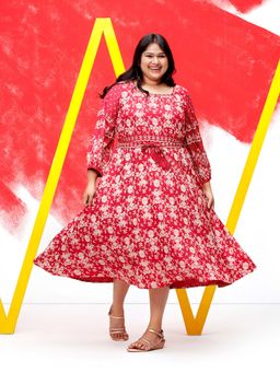 WISHFUL by W - White Floral Kurta
