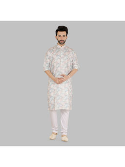 ETHNIKS NEURON - Men Cotton Printed Kurta & Pant Style Pyjama (Set of 2)