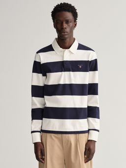 GANT - Men White Striped Regular Fit Polo T-Shirt