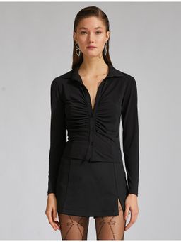 Koton - Black Long Sleeve Shirt With Collar Neck