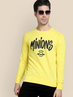 Free Authority - Mens Minions Solid Yellow Sweatshirt