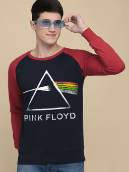 Free Authority - Mens Pink Floyd Printed Navy Blue Sweatshirt