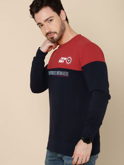 Free Authority - Mens Captain America Colorblock Navy Blue Sweatshirt