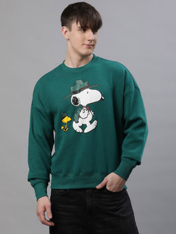 Free Authority - Mens Peanuts Printed Green Sweatshirt