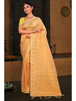 EXCLUSIVA - Yellow Banarasi Saree with Unstitched Blouse