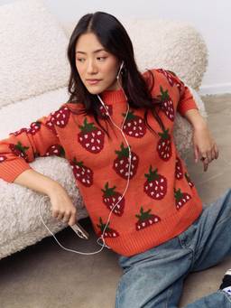 The Souled Store - Strawberry Blast Oversized Sweaters