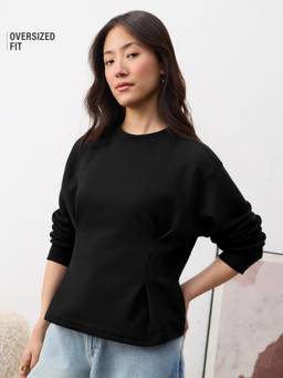 The Souled Store - Norvelle Cinched Waist Women Oversized Sweatshirt