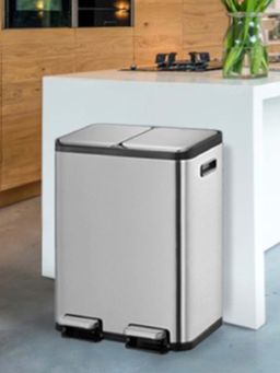 OBSESSIONS - Eko Dual Step Trash Can for Recycling, 15L+15L Rectangular Kitchen Dustbin