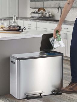 OBSESSIONS - Eko Dual Step Trash Can for Recycling, 30L+ 15L Rectangular Kitchen Dustbin