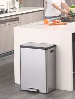 OBSESSIONS - Eko Dual Step Trash Can for Recycling, 45L Rectangular Kitchen Dustbin