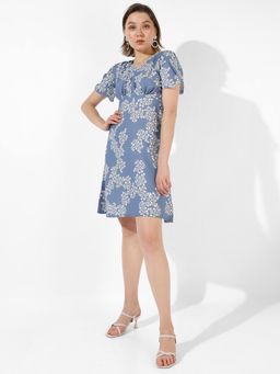 PINACOLADA - Women Blue Printed Regular Fit Dress