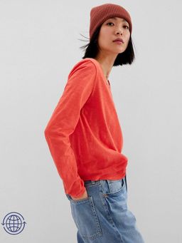 GAP - Womens Solid Round Neck Top - Red