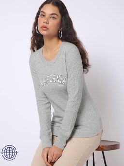 GAP - Womens Typographic Crew Neck T-shirt - Grey