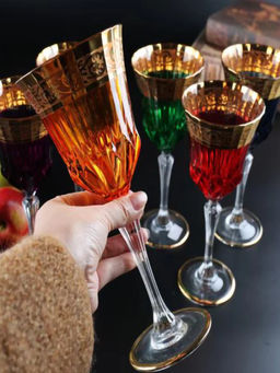 Angie Homes - Rainbow Coloured Crystal Wine Glasses (Pack Of 2)