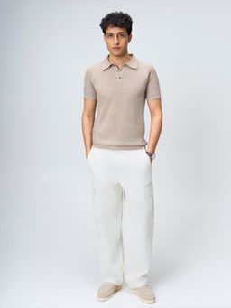 House of Namah - Natural Aeroluxe Cotton Regular B-Polo T-Shirt